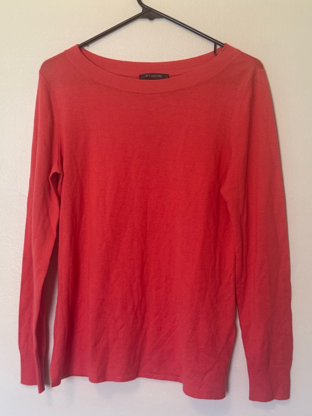 St. John Red Long Sleeve cashmere Knit